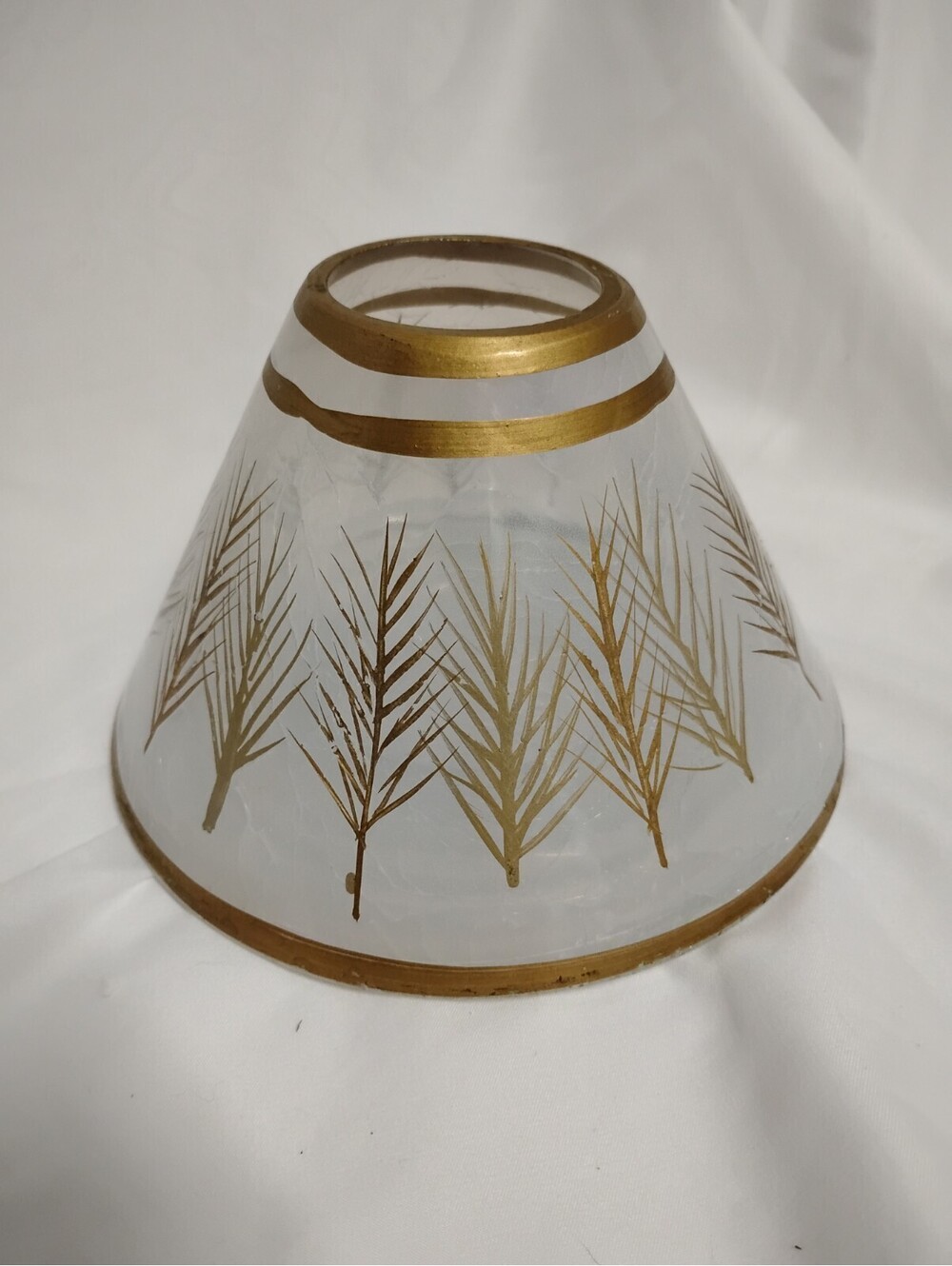 Yankee Candle Crackle Shade Wheat gold striped